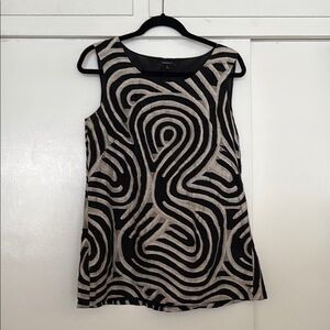 LAFAYETTE 148 NEW YORK, Patterned Linen Cotton Blend Sleeveless Top